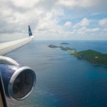 in flight - arriving at st thomas